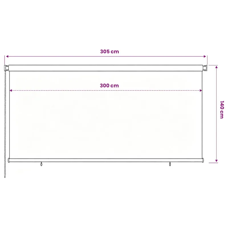Lauko roletas, rudos spalvos, 300x140cm, HDPE