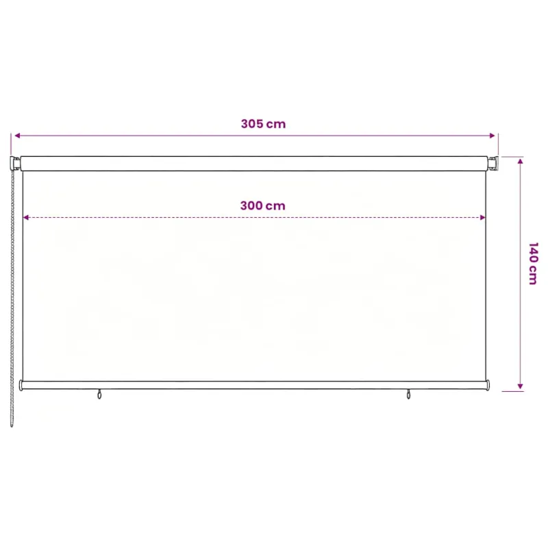 Lauko roletas, mėlynos spalvos, 300x140cm, HDPE