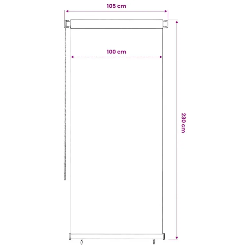 Lauko roletas, tamsiai žalios spalvos, 100x230cm, HDPE
