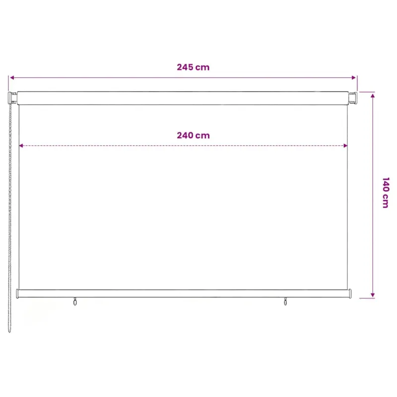 Lauko roletas, tamsiai žalios spalvos, 240x140cm, HDPE