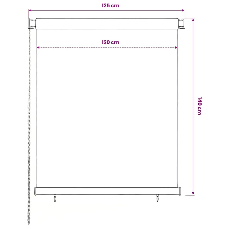 Lauko roletas, tamsiai žalios spalvos, 120x140cm, HDPE