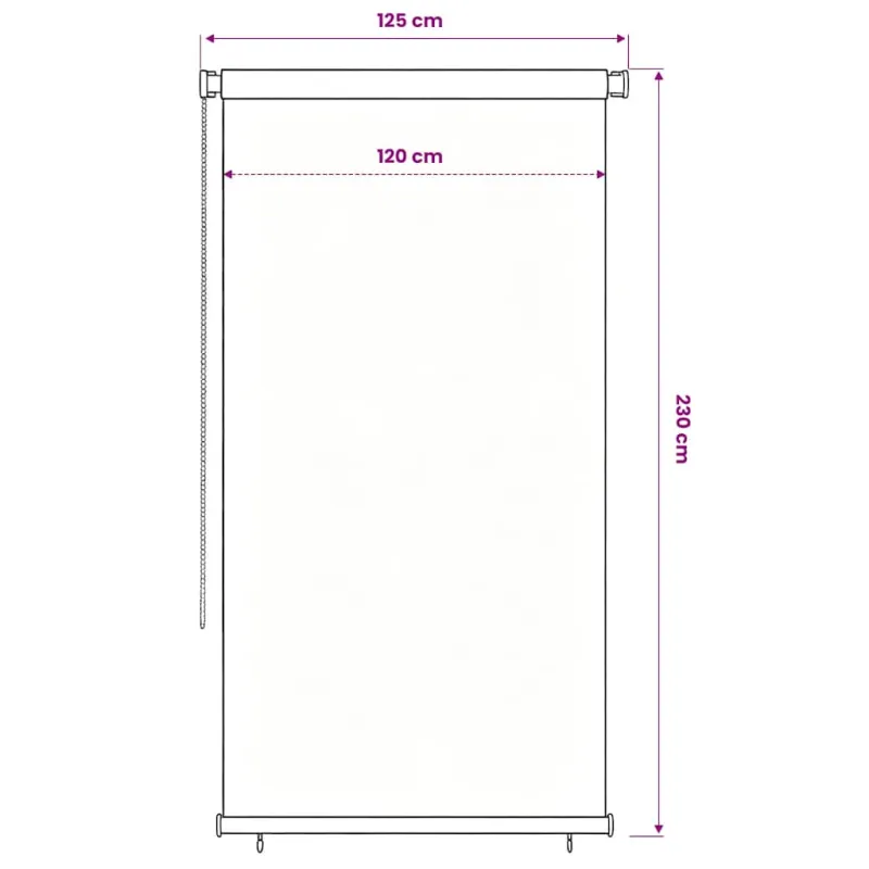 Lauko roletas, tamsiai žalios spalvos, 120x230cm, HDPE
