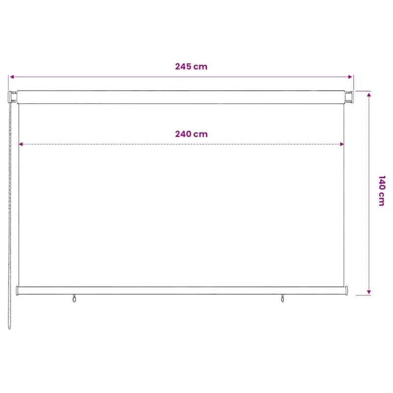 Lauko roletas, mėlynos spalvos, 240x140cm, HDPE
