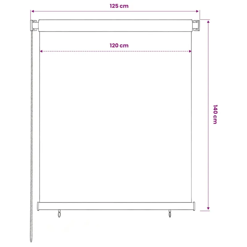 Lauko roletas, mėlynos spalvos, 120x140cm, HDPE