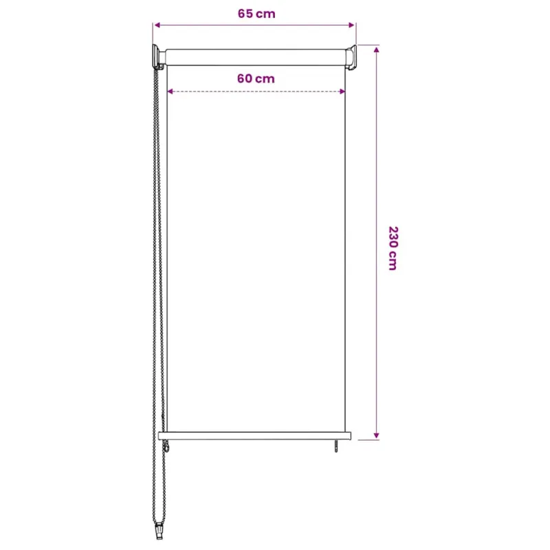 Lauko roletas, smėlio spalvos, 60x230cm, HDPE