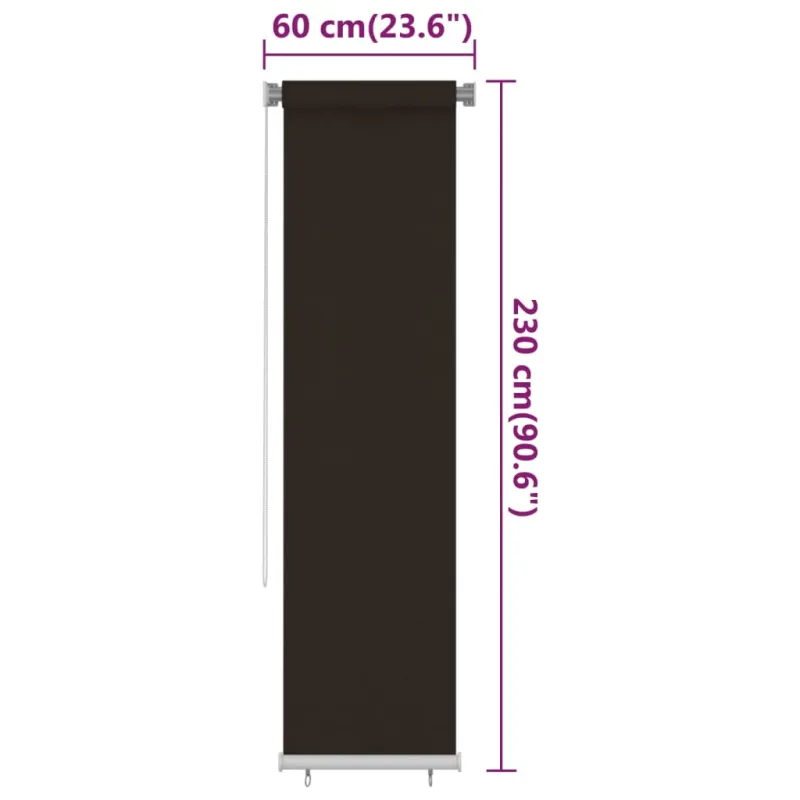 Lauko roletas, rudos spalvos, 60x230cm, HDPE