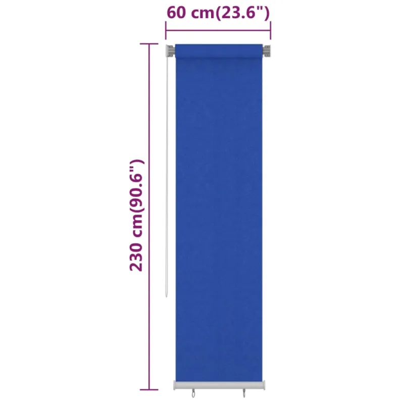 Lauko roletas, mėlynos spalvos, 60x230cm, HDPE
