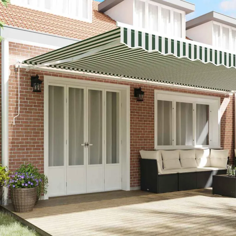 Ištraukiama markizė Žalia ir balta 600 × 350 cm