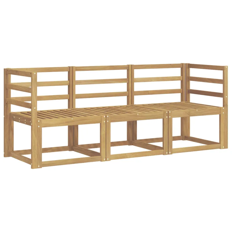 Lauko sofos komplektas 3 pcs Balta 185,5 x 63 x 73 cm