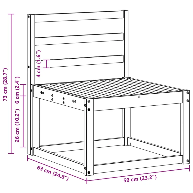 Lauko sofos komplektas 3 pcs Balta 197,5 x 63 x 73 cm