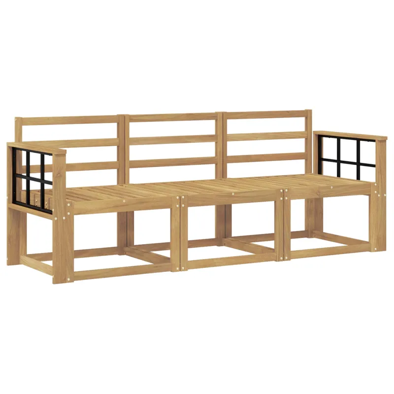 Lauko sofos komplektas 3 pcs Balta 189,5 x 63 x 73 cm