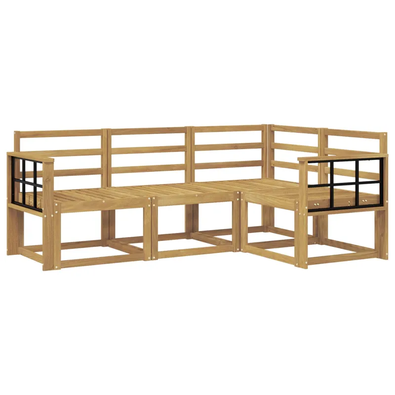 Lauko sofos komplektas 4 pcs Balta 187,5 x 128,5 x 73 cm