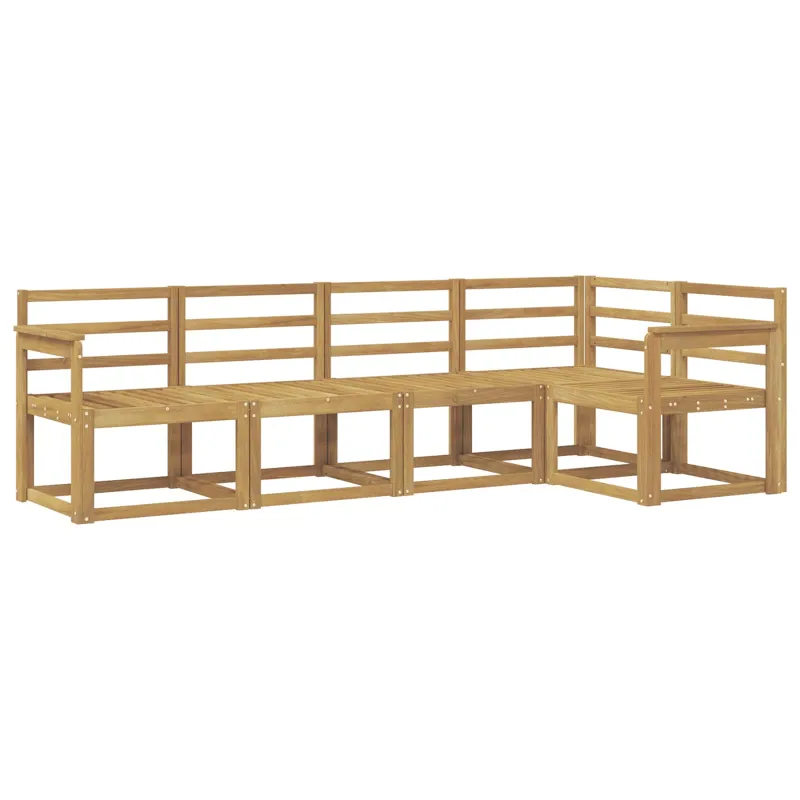 Lauko sofos komplektas 5 pcs Balta Kietos akacijos mediena
