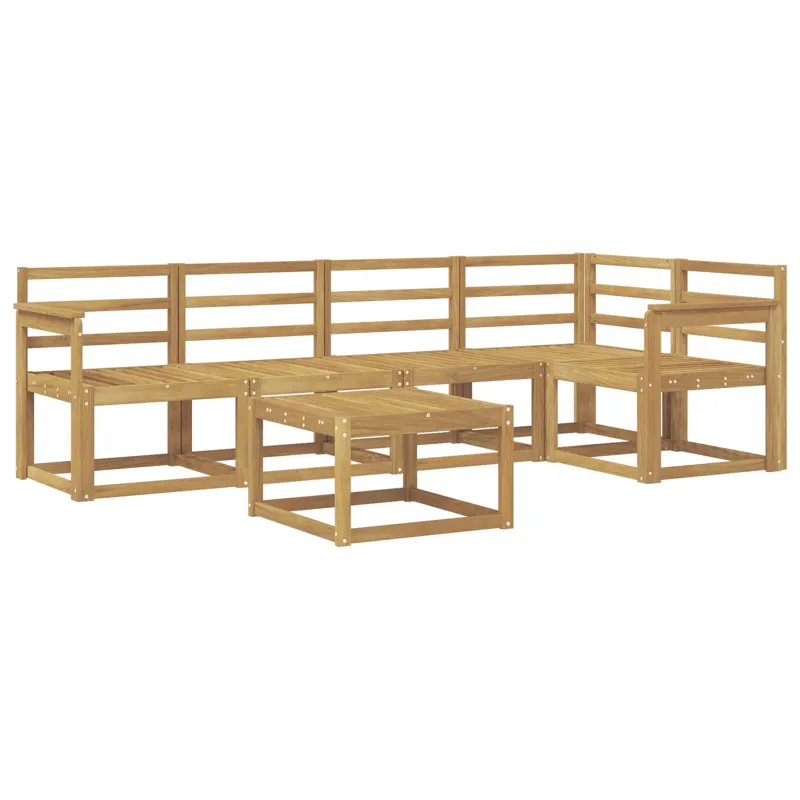 Lauko sofos komplektas 6 pcs Balta Kietos akacijos mediena