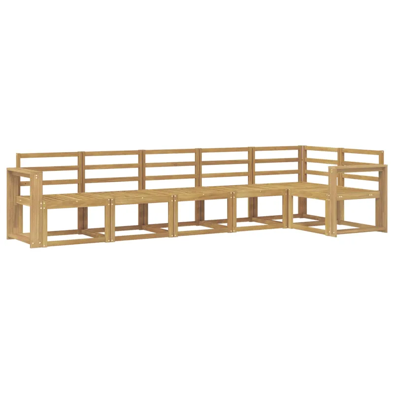 Lauko sofos komplektas 6 pcs Balta Kietos akacijos mediena