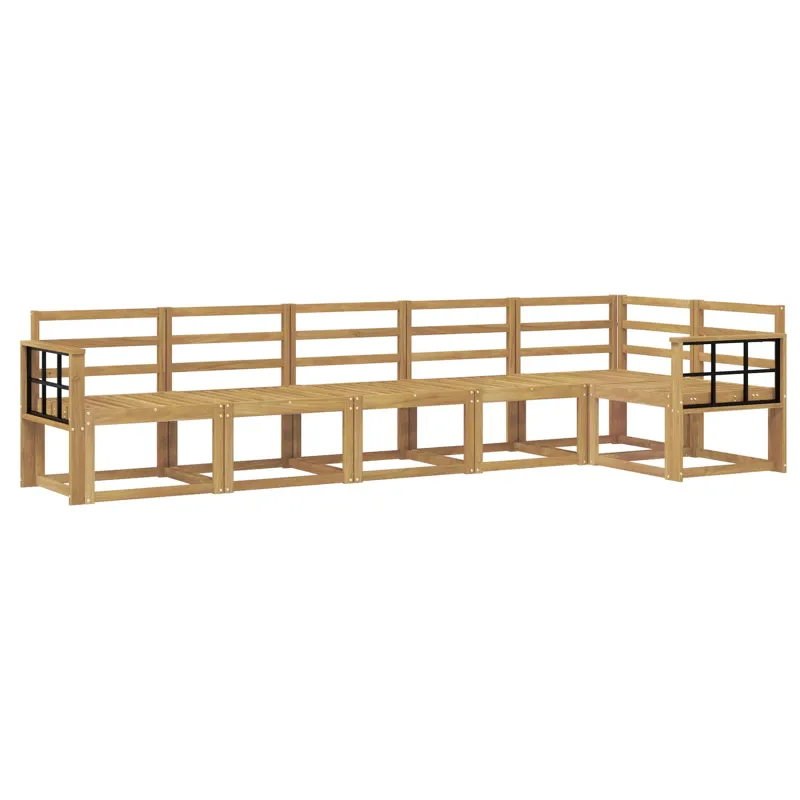Lauko sofos komplektas 6 pcs Balta Kietos akacijos mediena