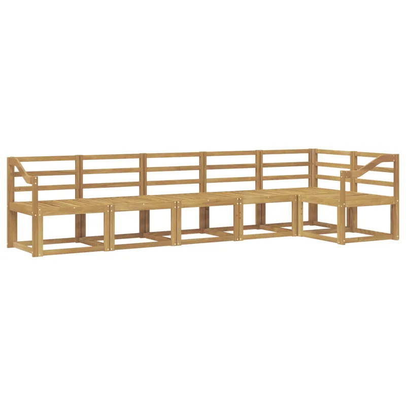 Lauko sofos komplektas 6 pcs Balta Kietos akacijos mediena