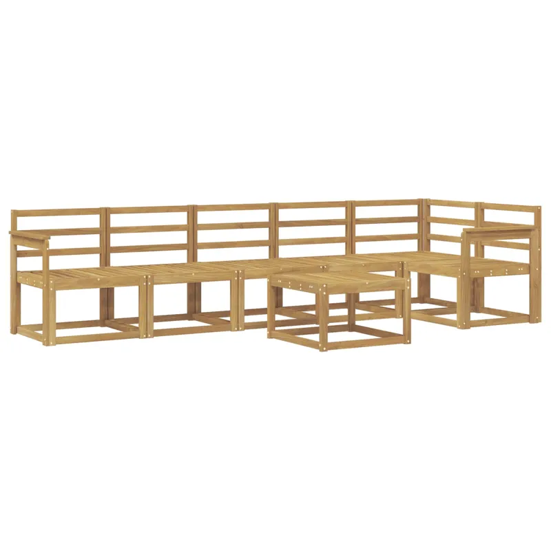 Lauko sofos komplektas 7 pcs Balta Kietos akacijos mediena