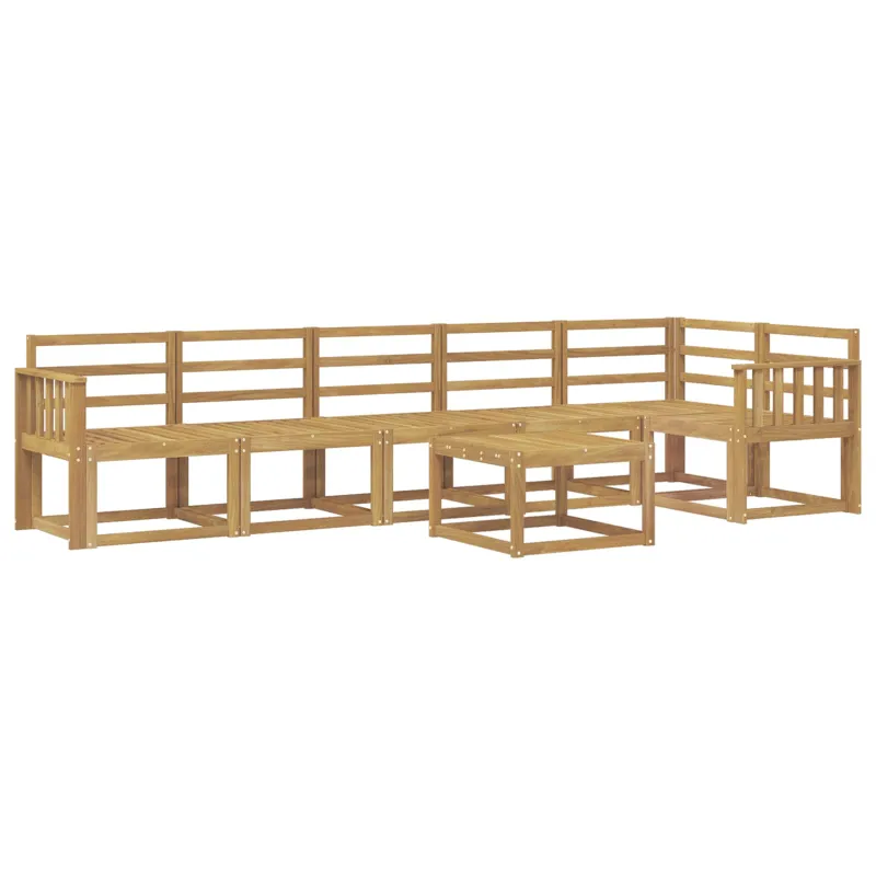 Lauko sofos komplektas 7 pcs Balta Kietos akacijos mediena