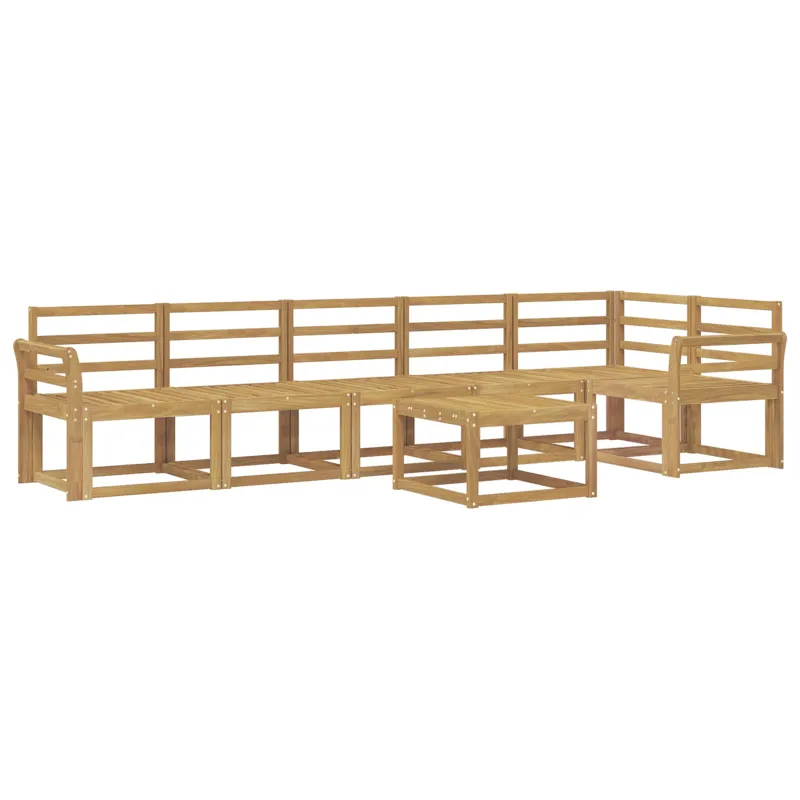 Lauko sofos komplektas 7 pcs Balta Kietos akacijos mediena