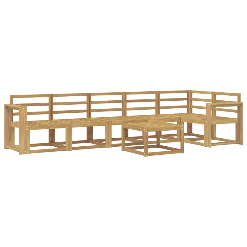 Lauko sofos komplektas 7 pcs Balta Kietos akacijos mediena