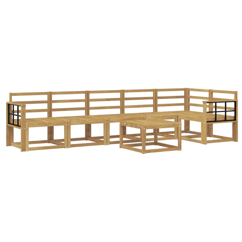 Lauko sofos komplektas 7 pcs Balta Kietos akacijos mediena