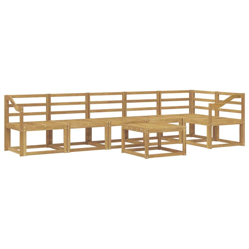 Lauko sofos komplektas 7 pcs Balta Kietos akacijos mediena