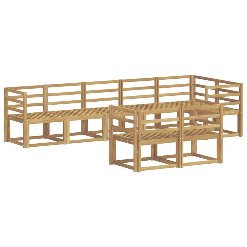 Lauko sofos komplektas 8 pcs Balta Kietos akacijos mediena