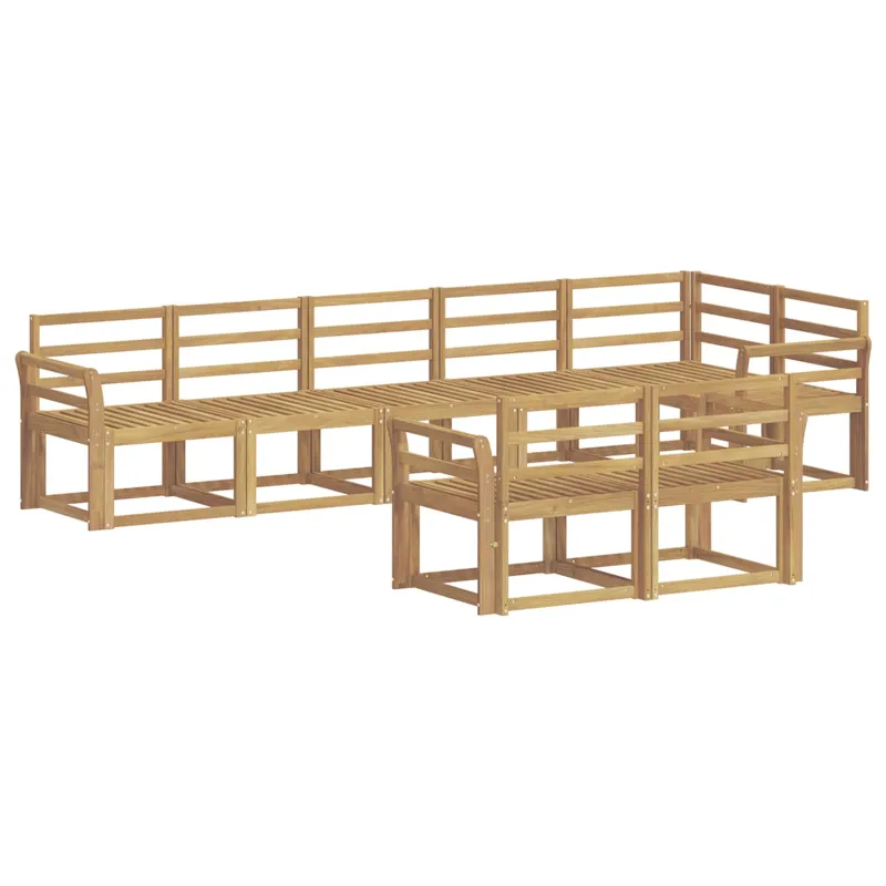 Lauko sofos komplektas 8 pcs Balta Kietos akacijos mediena