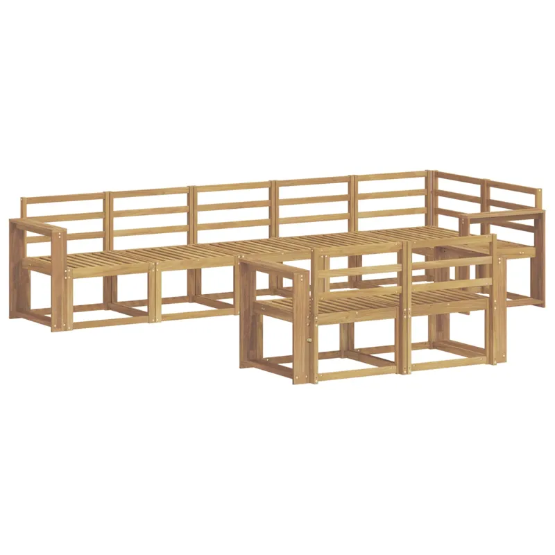 Lauko sofos komplektas 8 pcs Balta Kietos akacijos mediena