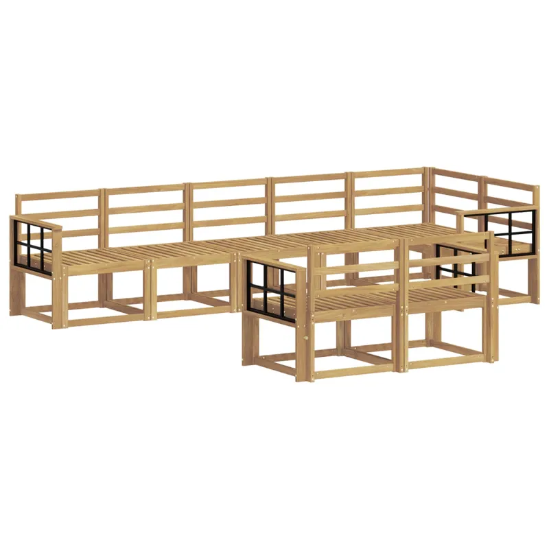 Lauko sofos komplektas 8 pcs Balta Kietos akacijos mediena