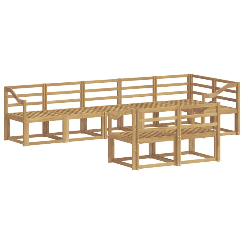 Lauko sofos komplektas 8 pcs Balta Kietos akacijos mediena
