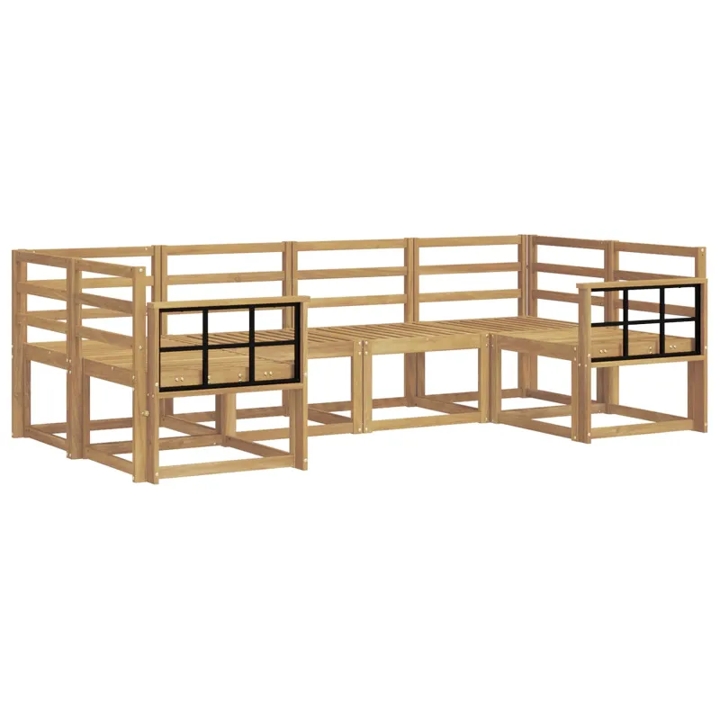 Lauko sofos komplektas 6 pcs Balta Kietos akacijos mediena