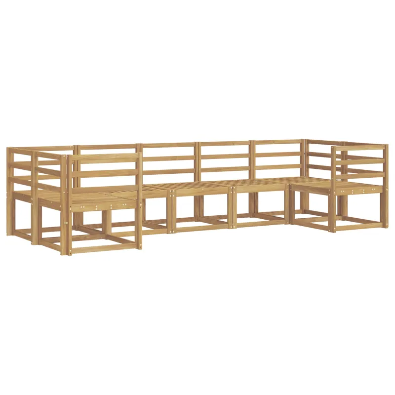 Lauko sofos komplektas 7 pcs Balta Kietos akacijos mediena