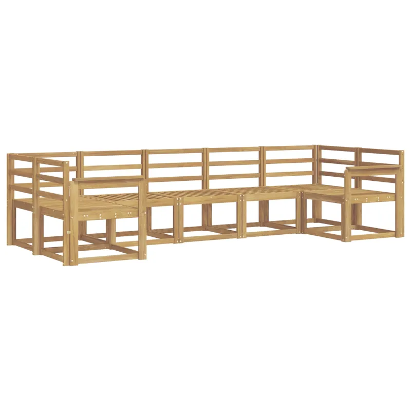 Lauko sofos komplektas 7 pcs Balta Kietos akacijos mediena