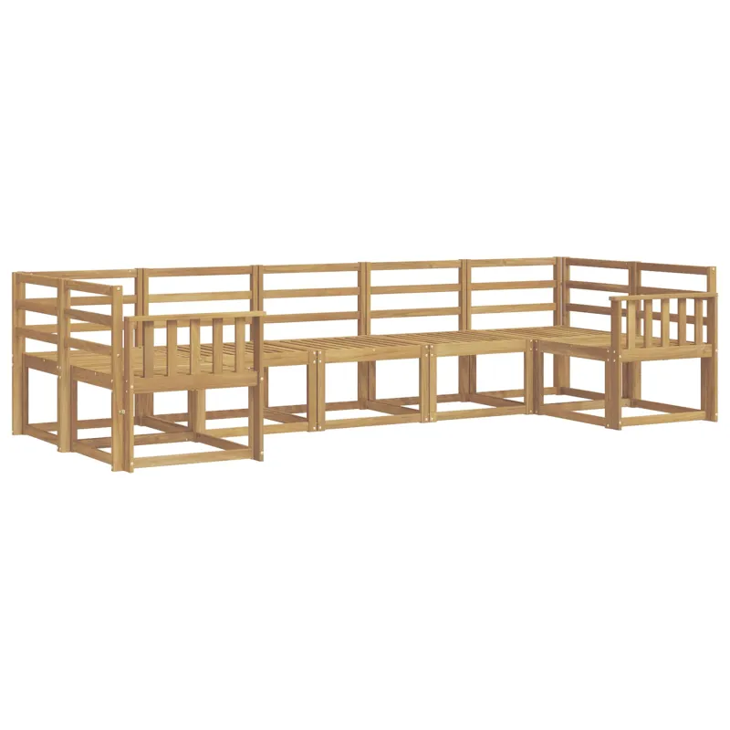 Lauko sofos komplektas 7 pcs Balta Kietos akacijos mediena