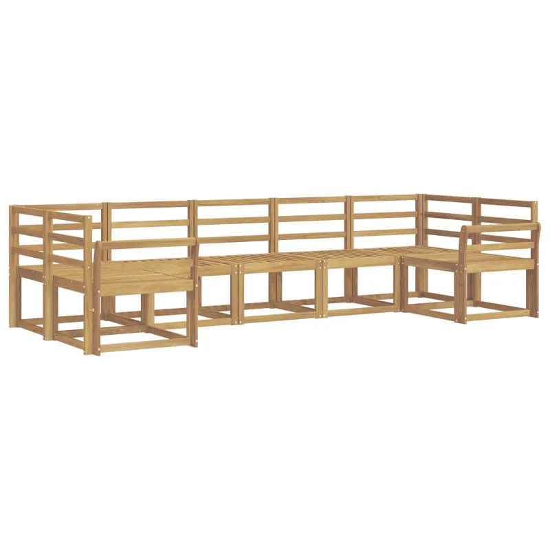 Lauko sofos komplektas 7 pcs Balta Kietos akacijos mediena