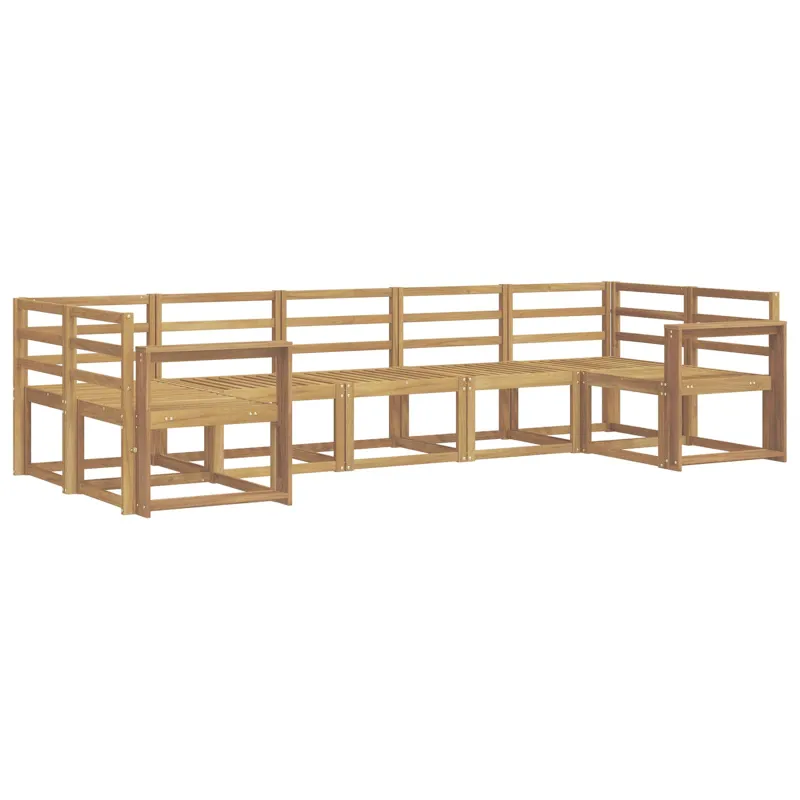 Lauko sofos komplektas 7 pcs Balta Kietos akacijos mediena