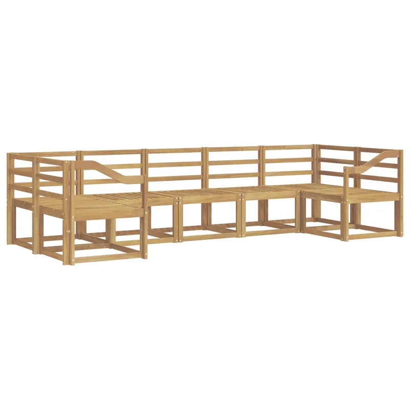 Lauko sofos komplektas 7 pcs Balta Kietos akacijos mediena