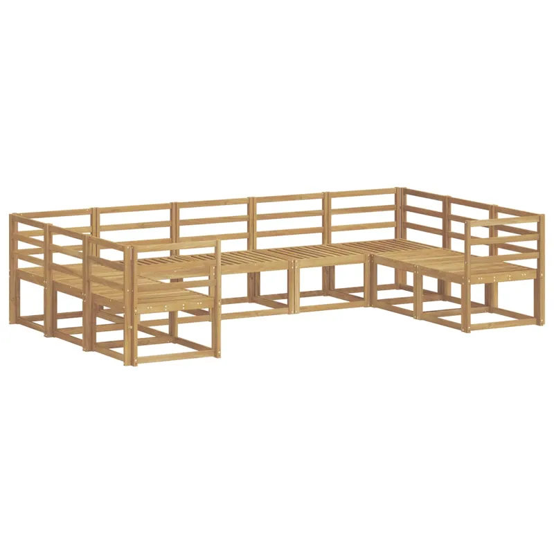 Lauko sofos komplektas 9 pcs Balta Kietos akacijos mediena