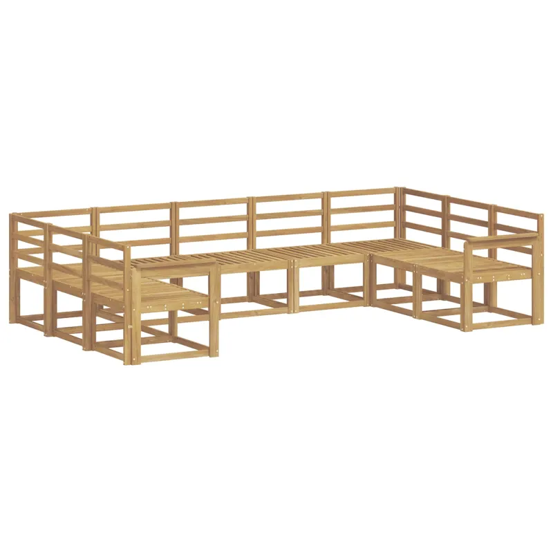 Lauko sofos komplektas 9 pcs Balta Kietos akacijos mediena