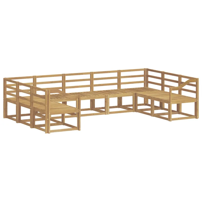 Lauko sofos komplektas 9 pcs Balta Kietos akacijos mediena