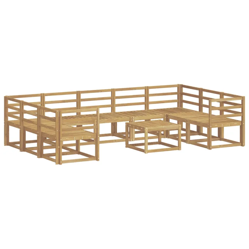 Lauko sofos komplektas 10 pcs Balta Kietos akacijos mediena