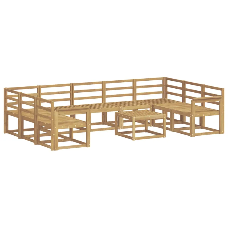 Lauko sofos komplektas 10 pcs Balta Kietos akacijos mediena