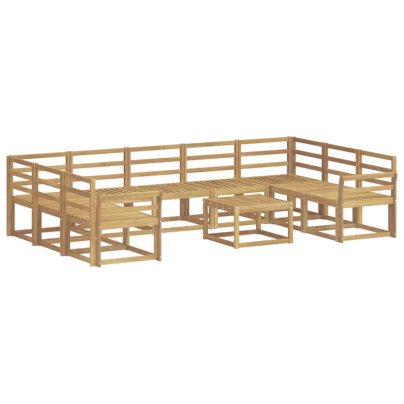 Lauko sofos komplektas 10 pcs Balta Kietos akacijos mediena
