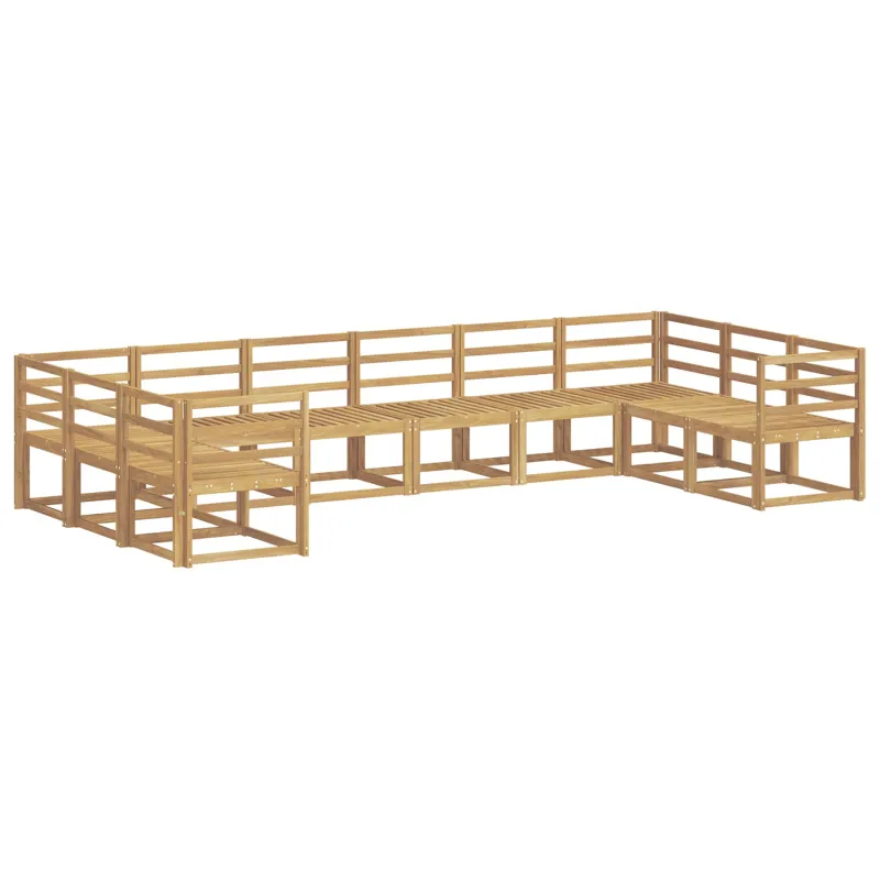 Lauko sofos komplektas 10 pcs Balta Kietos akacijos mediena