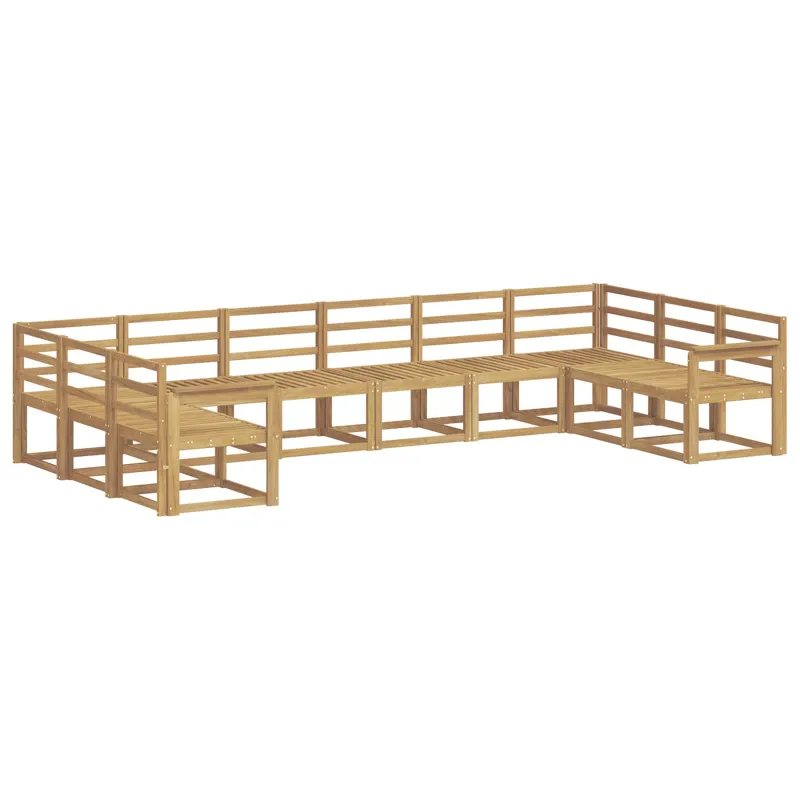 Lauko sofos komplektas 10 pcs Balta Kietos akacijos mediena