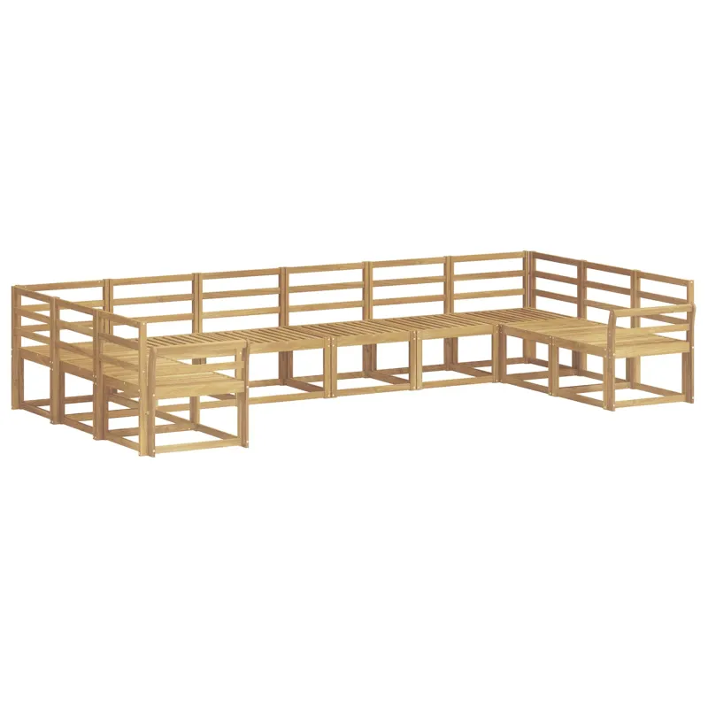 Lauko sofos komplektas 10 pcs Balta Kietos akacijos mediena