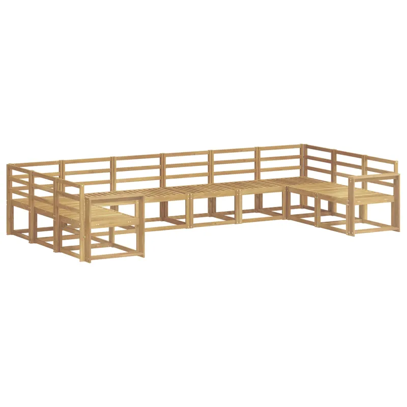 Lauko sofos komplektas 10 pcs Balta Kietos akacijos mediena