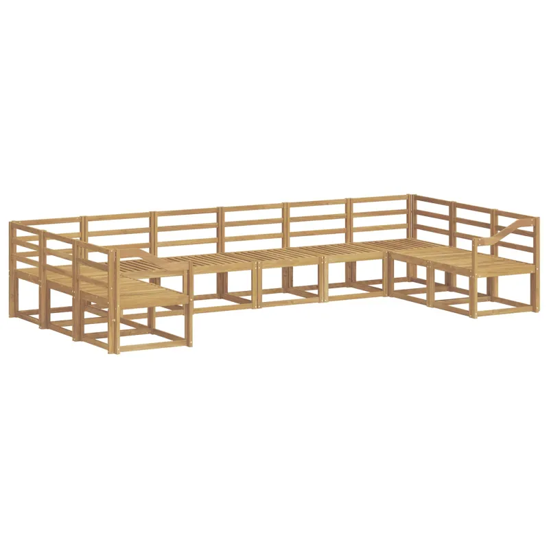 Lauko sofos komplektas 10 pcs Balta Kietos akacijos mediena